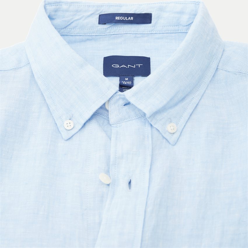Gant Shirts REG LINEN SS SHIRT 3230083 CAPRI BLUE